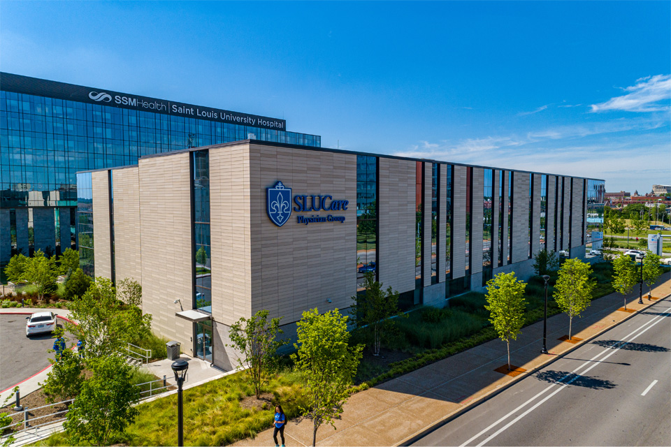 Image of the SLUCare Center for Specialized Medicine and the SSM Health Saint Louis University School of Medicine Image of the SLUCare Center for Specialized Medicine and the SSM Health Saint Louis University School of Medicine