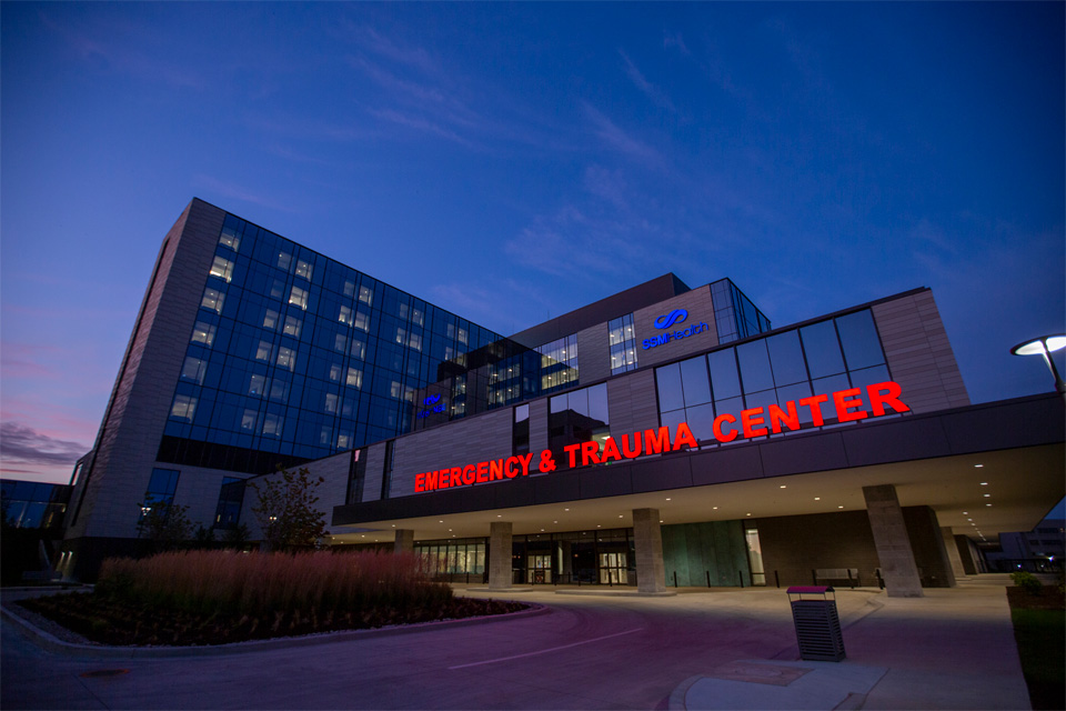 SSM Health Saint Louis University Hospital A photo of SSM Health Saint Louis University Hospital at night
